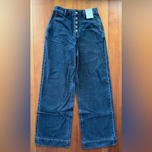 NWT Madewell Superwide-Leg Jeans - Size 25 - Black - Picture 8 of 11